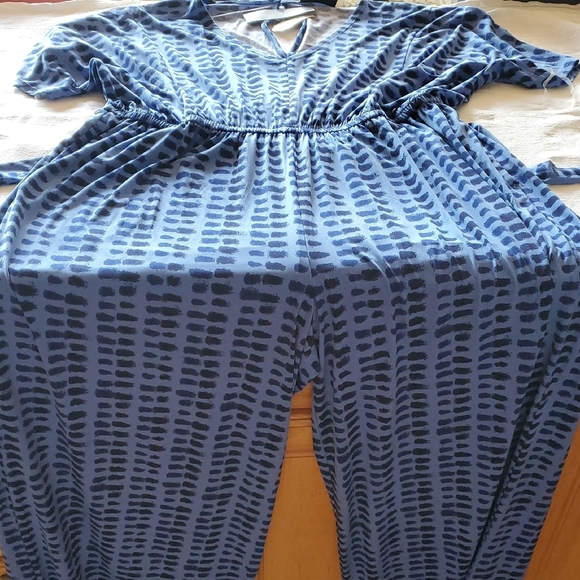 Lane Bryant Perfect Kimino Sleeve V-Neck Jersey Patterned Sz. 18/20 Jumpsuit NWT - Picture 6 of 16